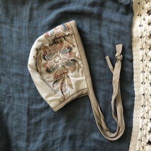 6-12m embroidered baby bonnet hat
